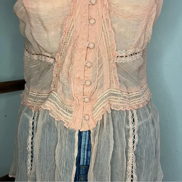 Free People Leah Chiffon Women's Tunic Size S - Picture 3 of 10